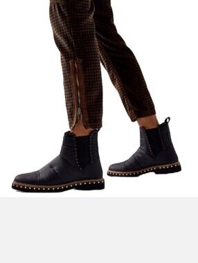 Free People Atlas Black Quilted Boots Size 38 (8)